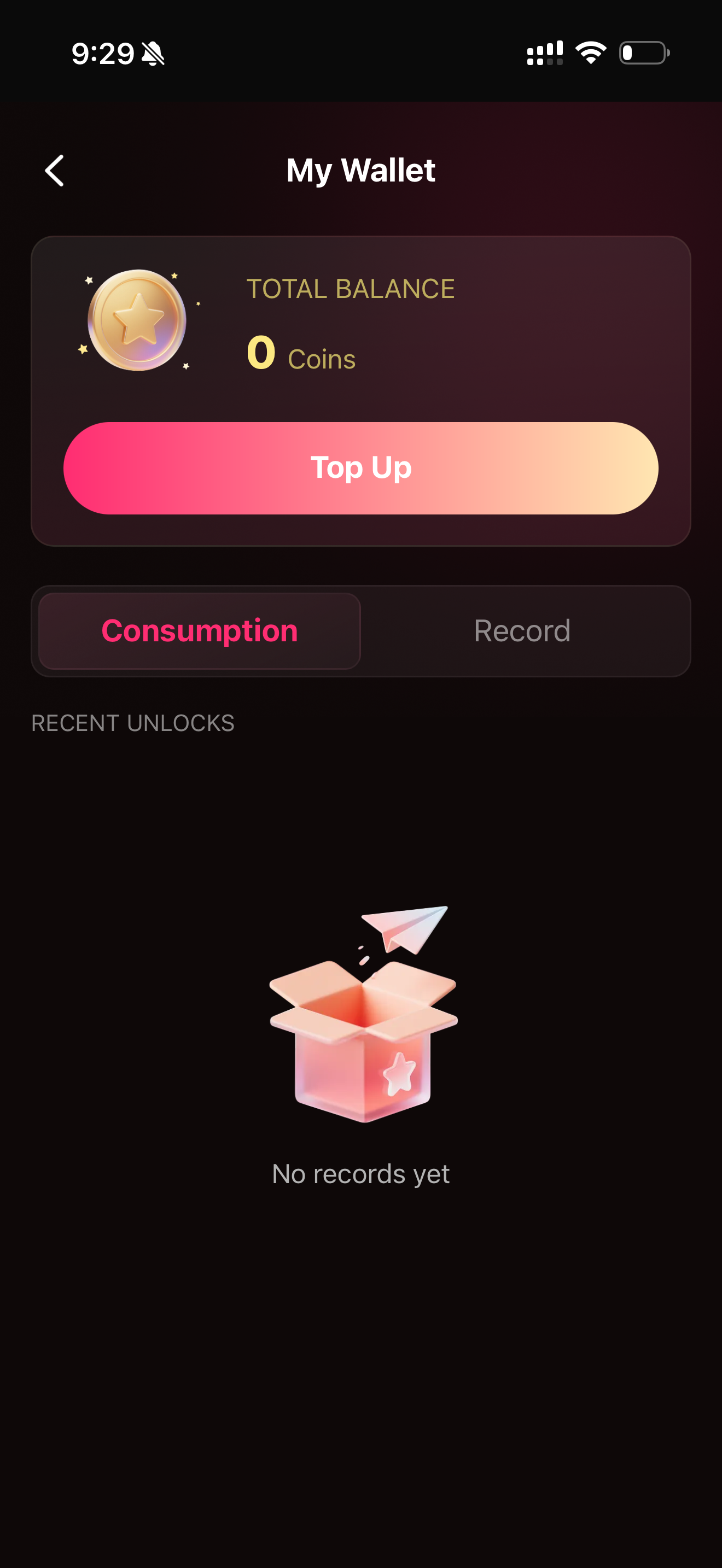 ReelMart Wallet VIP Coin Recharge Packages Screen